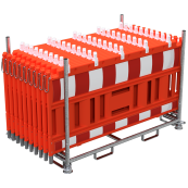 SET | with 20 panel fence | on stacking pallet | with lamp adapter | with red/white foil, type RA2/B | type of barrier NOX red